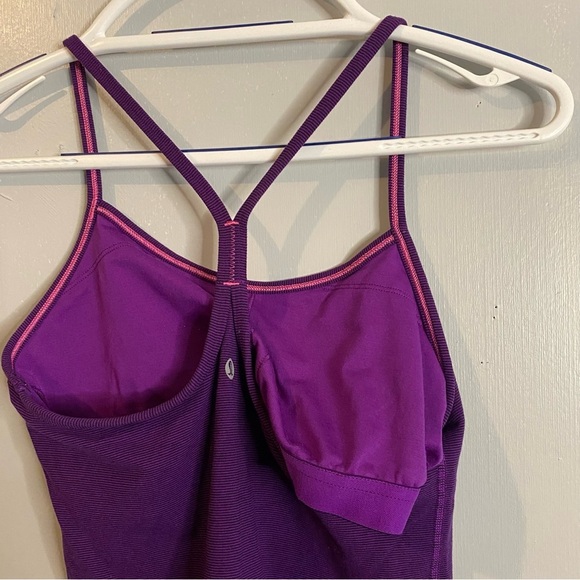 Lululemon Purple Striped Workout Tops Size 6 - Picture 7 of 10